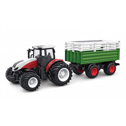 Amewi RC Traktor s vozem pro zvířata, světla, zvuk 1:24 