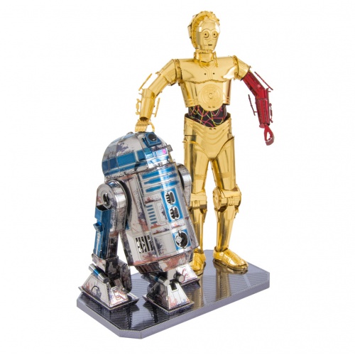 Metal Earth Luxusní ocelová stavebnice Star Wars - C-3PO + R2-D2 Box verze