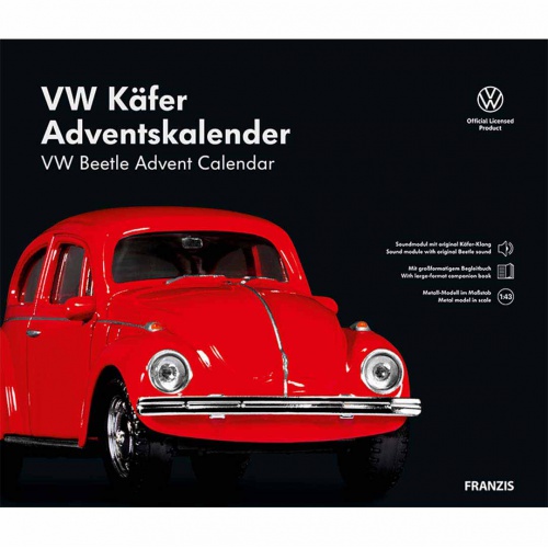 Franzis adventní kalendář VW Brouk se zvukem červený 1:43