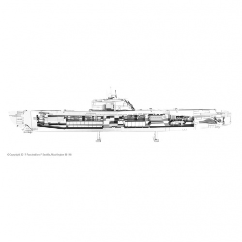 Metal Earth Luxusní ocelová stavebnice Německá ponorka typu XXI