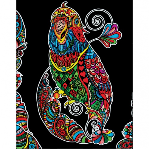 Colorvelvet Sametový obrázek Papoušek 47x35cm 