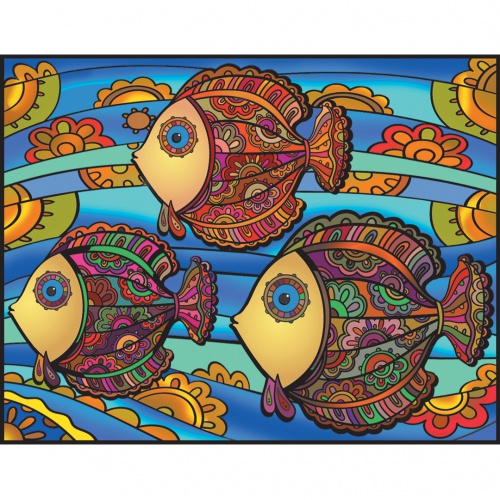 Colorvelvet Sametový obrázek Ryby Naif 47x35cm 