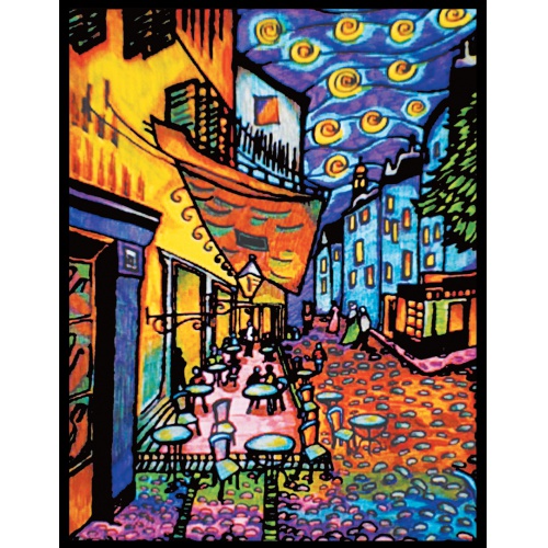 Colorvelvet Sametový obrázek Café d´Arles 50x70cm 