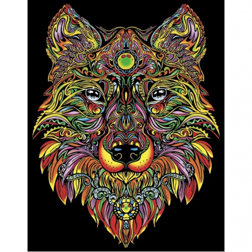 Colorvelvet Sametový obrázek Vlk 50x70cm 