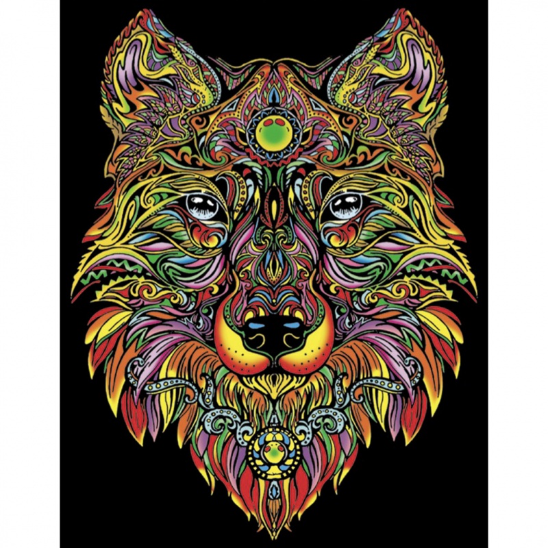 Colorvelvet Sametový obrázek Vlk 50x70cm 