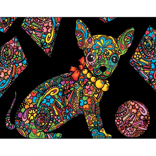 Colorvelvet Sametový obrázek Čivava 21x29,7cm 