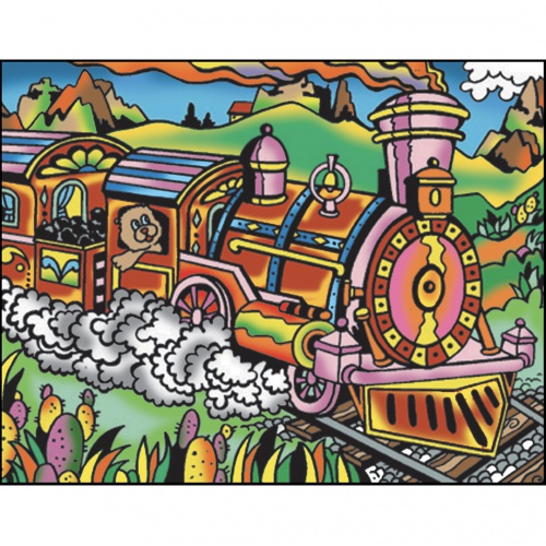 Colorvelvet Sametový obrázek Vlak 21x29,7cm 