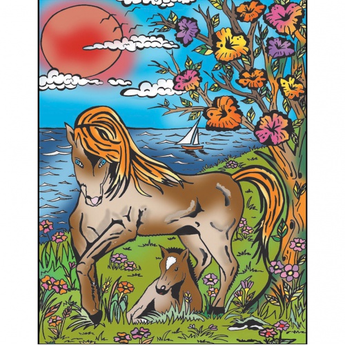 Colorvelvet Sametový obrázek Koně 21x29,7cm 
