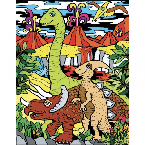Colorvelvet Sametový obrázek Dinosauři 21x29,7cm 