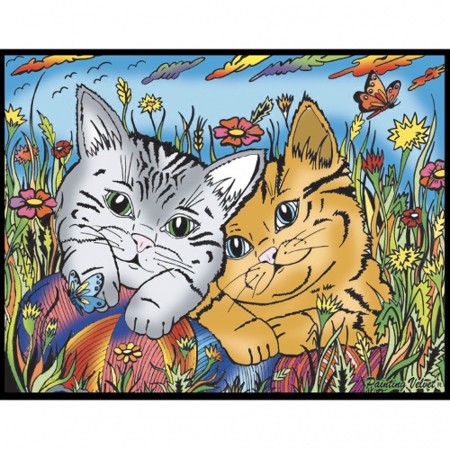 Colorvelvet Sametový obrázek Koťátka 21x29,7cm 