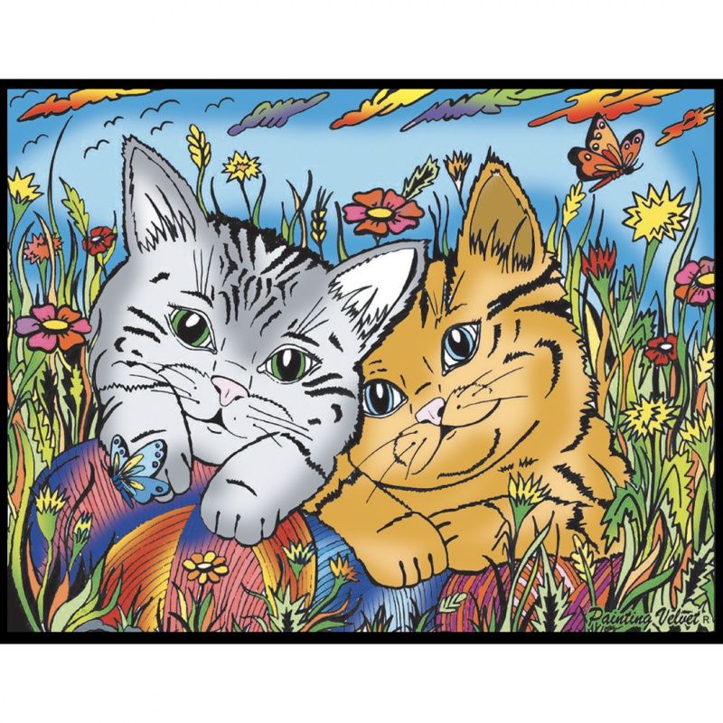 Colorvelvet Sametový obrázek Koťátka 21x29,7cm 