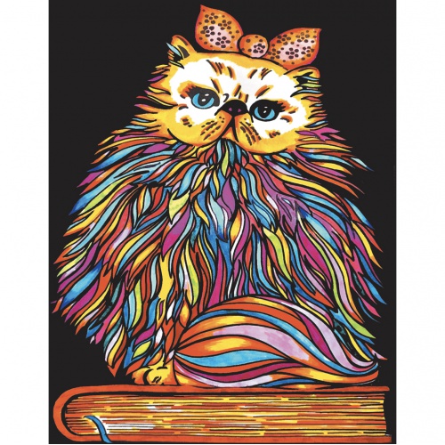Colorvelvet Sametový obrázek Kočka mašle 21x29,7cm 