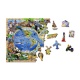 Wooden City dřevěné puzzle - Mapa říše zvířat XL