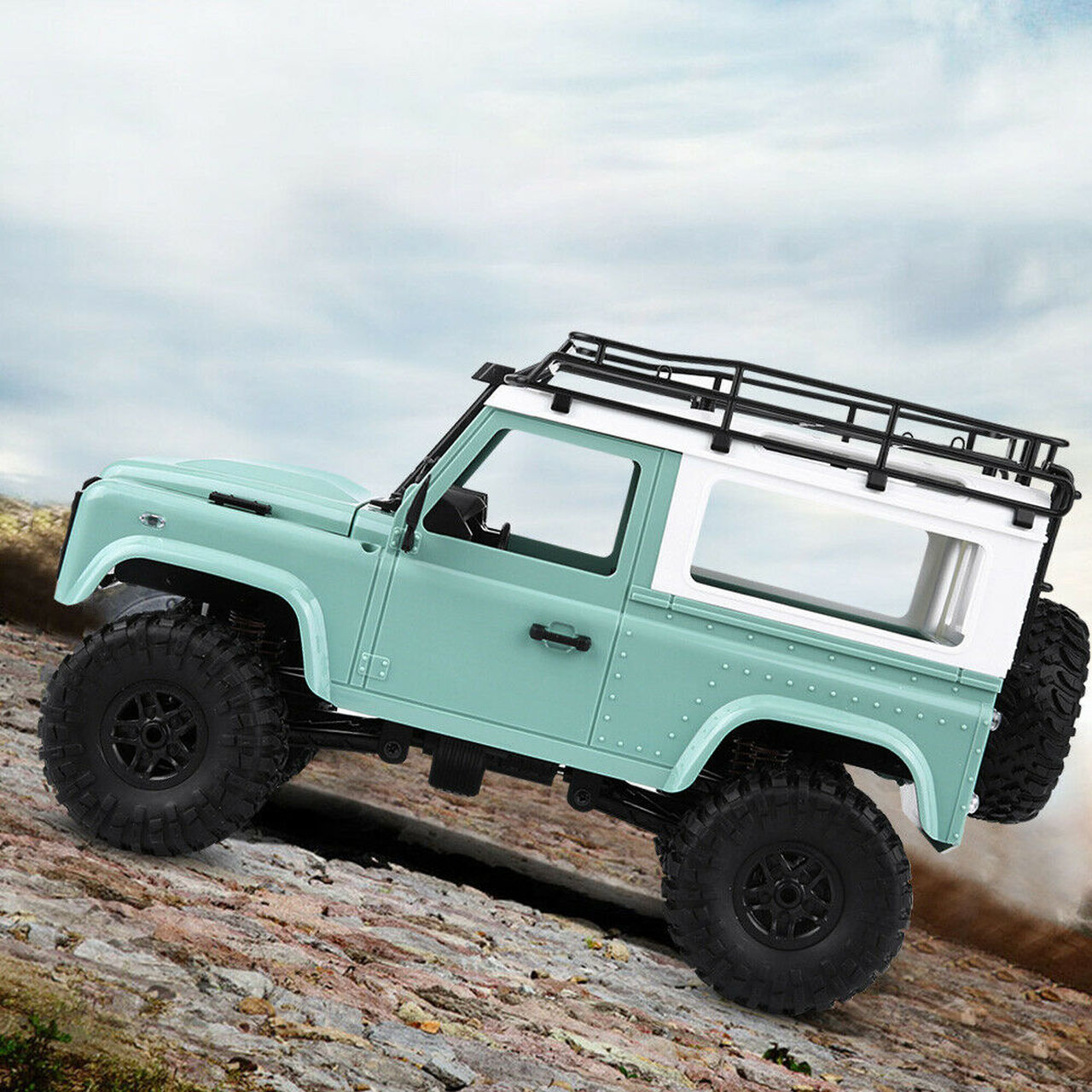 D90 Rock Crawler Defender 1:12, 4WD, 2,4 GHz, LED, 100% RTR, proporcionální jízda, zelená