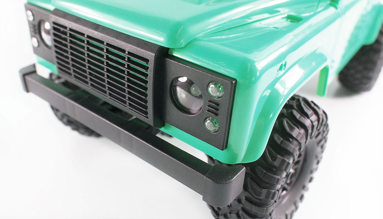 D90 Rock Crawler Defender 1:12, 4WD, 2,4 GHz, LED, 100% RTR, proporcionální jízda, zelená