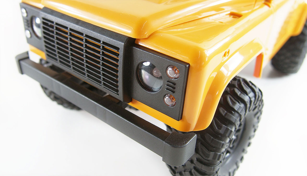 D90 Rock Crawler Defender 1:12, 4WD, 2,4 GHz, LED, 100% RTR, proporcionální jízda, žlutá