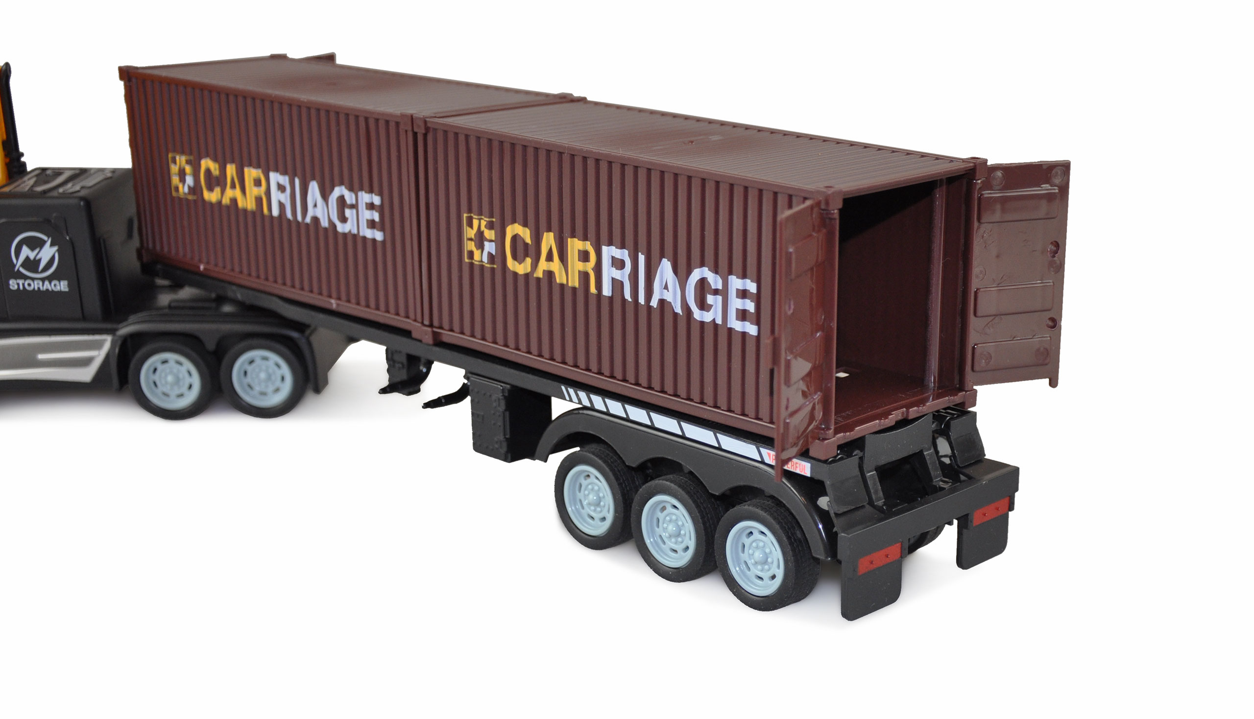 Kamion s kontejnerovým návěsem 2WD, 1:16, bohaté příslušenství, semafor, radar, RTR
