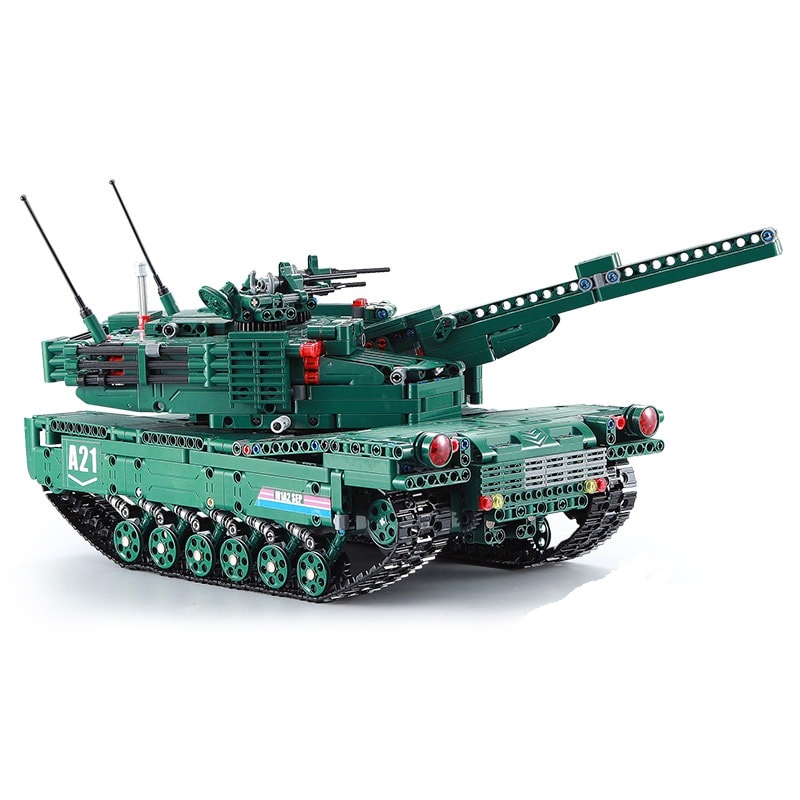 CaDA DETECH M1A2 Abrams 2v1 RC stavebnice, funkční dělo, DEMO režim, 1498 dílů