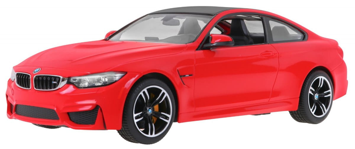 BMW M4 Coupe 1:14, RASTAR, licence, LED, metalický lak, odružená př. kola, červená