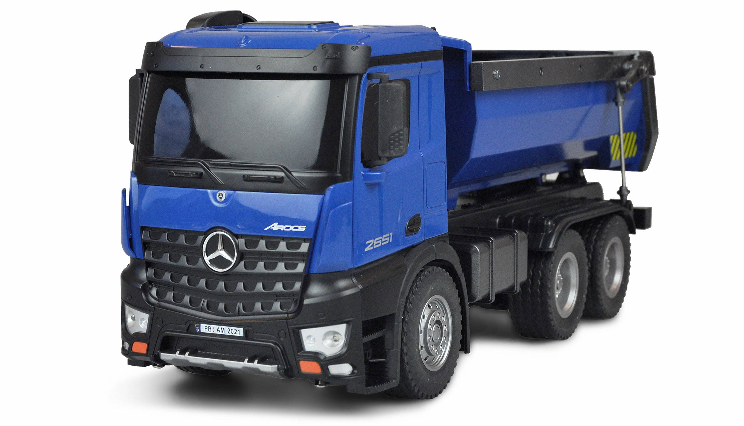 Amewi kamion Mercedes-Benz Arocs licence DUMP TRUCK 1:14, 2,4 GHz, RTR, modrý