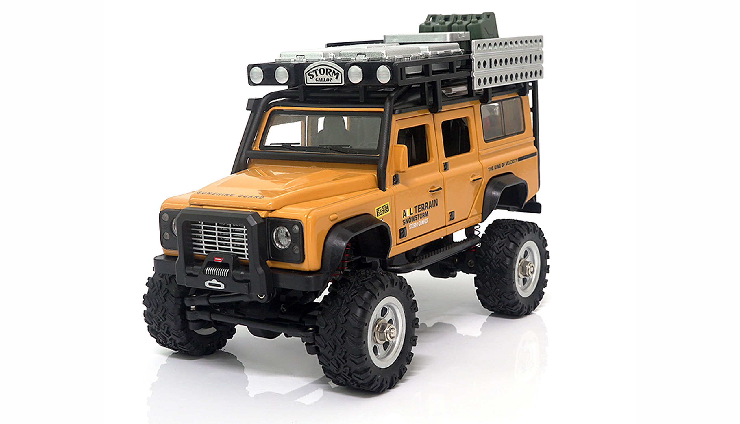 AMEWI D90X28 METALL Crawler 4WD 1:28 žlutá